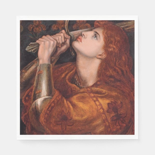 Joan of Arc (Portrait) (von Dante Gabriel Rossetti Serviette (Vorderseite)