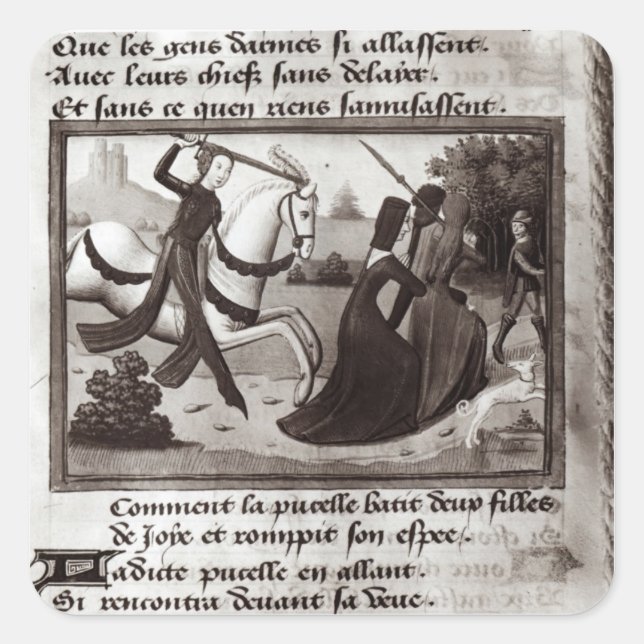 Joan of Arc Quadratischer Aufkleber (Vorderseite)