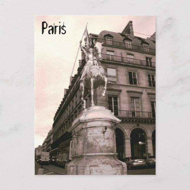 Joan of Arc Statue Paris Postcard Postkarte (Vorderseite)