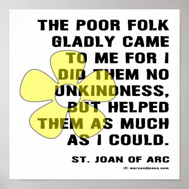 Joan von Arc helped Poor Folk Poster (Vorne)