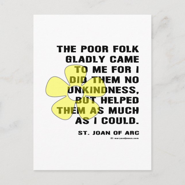 Joan von Arc helped Poor Folk Postkarte (Vorderseite)
