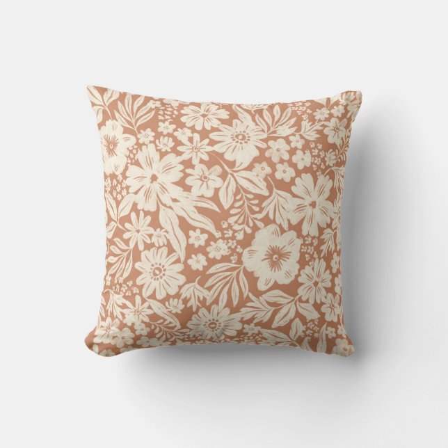 Joanie Terracotta Coussin Floral (Recto)