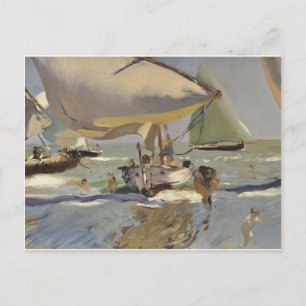 Joaquín Sorolla - Boote am Strand Postkarte