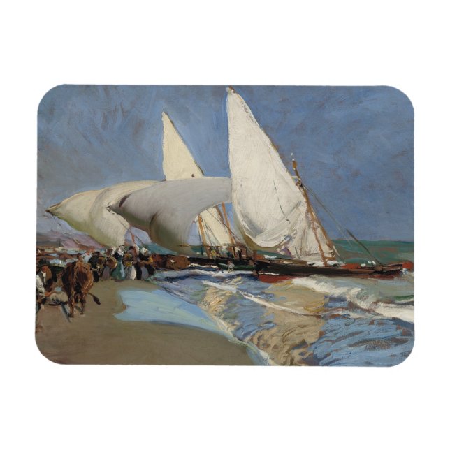 Joaquin Sorolla - Der Strand von Valencia Magnet (Horizontal)