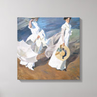 Joaquin Sorolla - Frauen laufen am Strand