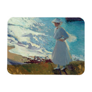 Joaquin Sorolla - Maria auf dem Strand in Biarritz Magnet
