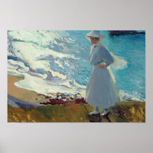 Joaquin Sorolla - Maria auf dem Strand in Biarritz Poster