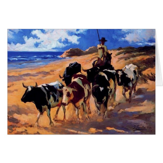 Joaquín Sorolla- Ochsen am Strand (Vorderseite (Horizontal))