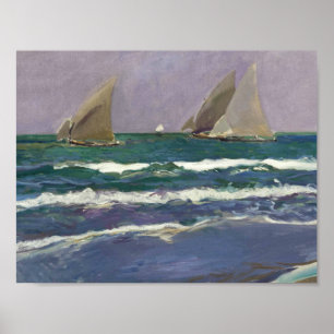 Joaquin Sorolla - Segel im Meer Poster