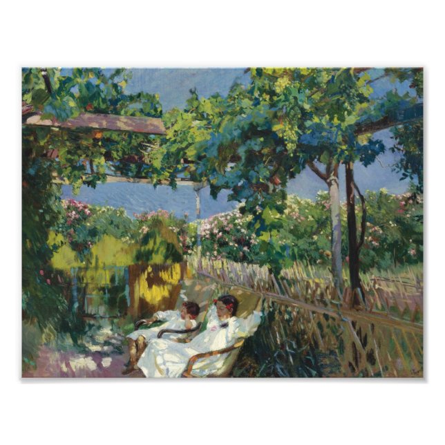 Joaquin Sorolla - Siesta im Garten Fotodruck (Vorne)