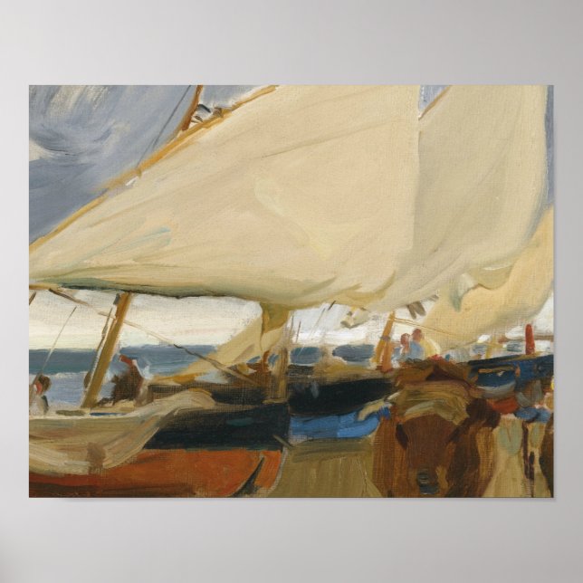Joaquin Sorolla - Strand von Valencia Poster (Vorne)