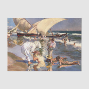 Joaquin Sorolla - Valencia Beach by Morning Light Seidenpapier