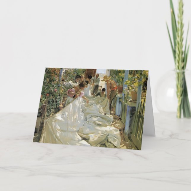 Joaquín Sorolla-, welches das Segel ausbessert Karte (Vorderseite)