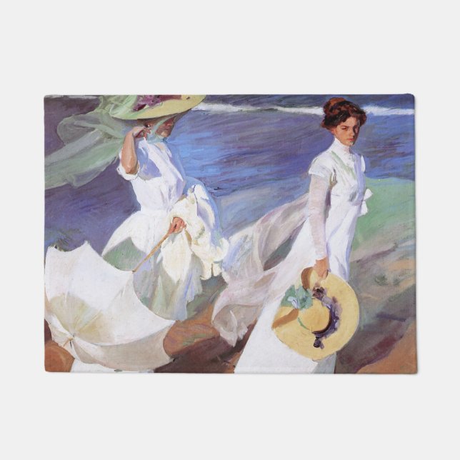 Joaquin Sorolla Women Walking Beach Fußmatte (Vorderseite)