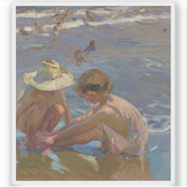 Joaquín Sorolla y Bastida - Der verwundete Fuß Aufkleber (Vorderseite)