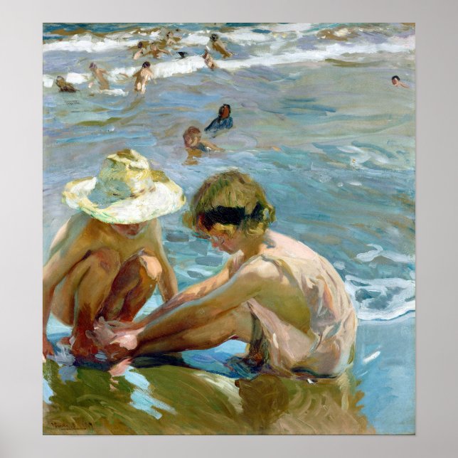 Joaquín Sorolla y Bastida Der verwundete Fuß Poster (Vorne)