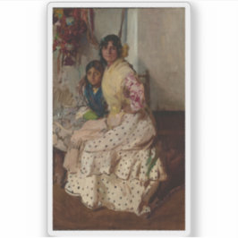 Joaquín Sorolla y Bastida-Pepilla und ihre Tochter Aufkleber