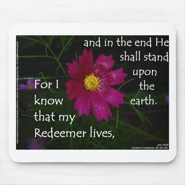 Job-19:25 weiß ich, dass mein Redeemer lebt! Mousepad (Vorne)
