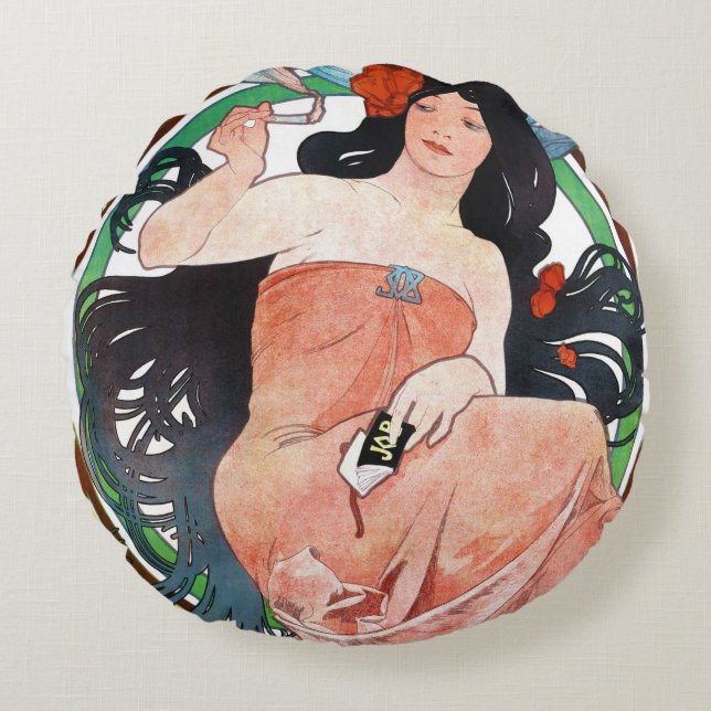 JOB, Alphonse Mucha Throw Kissen (Vorderseite)