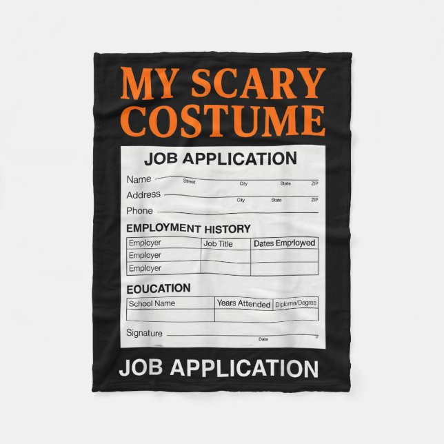 Job Application Funny Y Halloween Costume Trick Or Fleecedecke (Vorderseite)