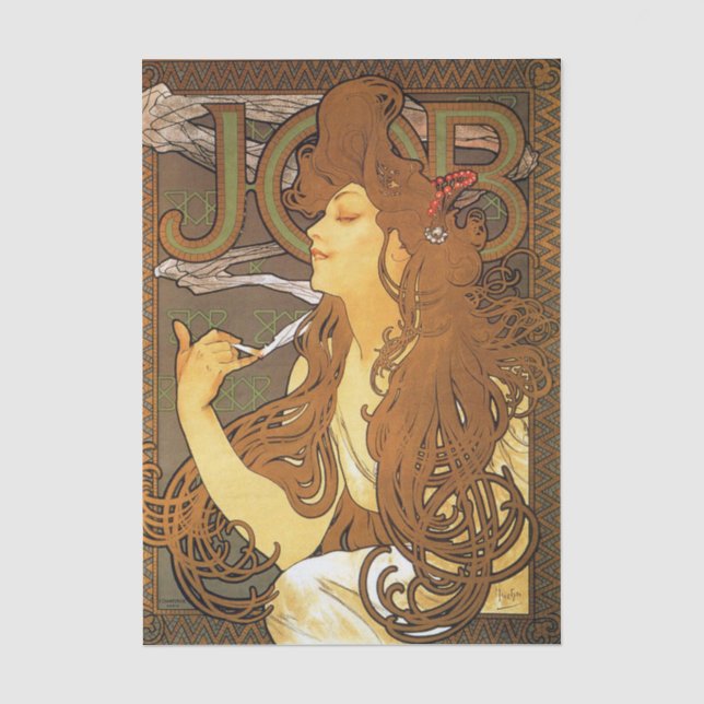 Job by Alphonse Mucha Tissue Paper Seidenpapier (Vorderseite)