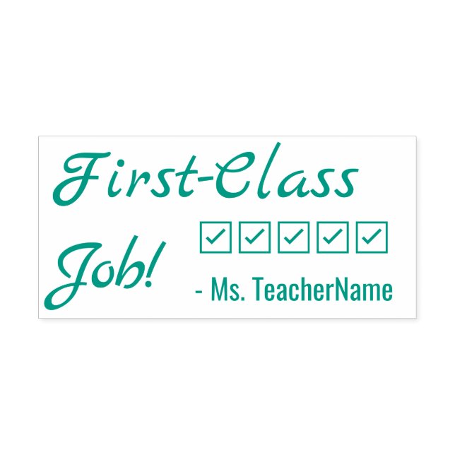 "Job erster Klasse!" Briefmarke aus Kautschuk Permastempel (Design)
