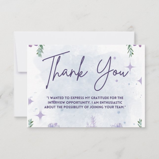 Job Interview Dankeschön Karte (Rückseite)