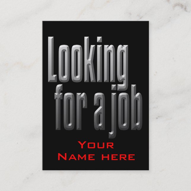 Job-Jagd-Geschäfts-Karte für Mann/Typ Visitenkarte (Vorderseite)
