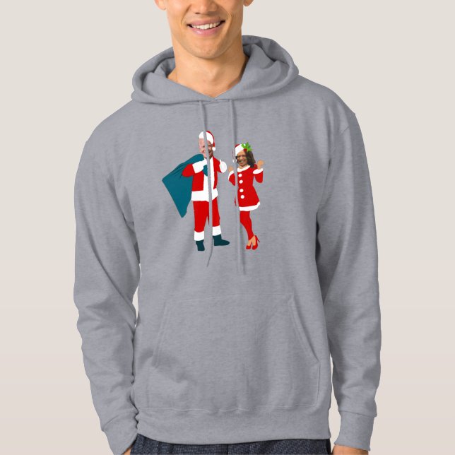 jobiden santa kamala harris blauer Weihnachtsweih Hoodie (Vorderseite)
