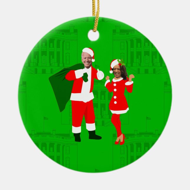 jobiden santa kamala harris christmas keramik ornament (Vorne)