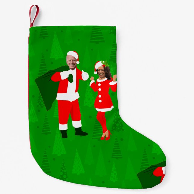 jobiden santa kamala harris christmas kleiner weihnachtsstrumpf (Vorderseite)