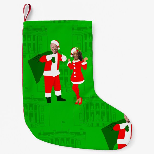 jobiden santa kamala harris christmas kleiner weihnachtsstrumpf (Vorderseite)