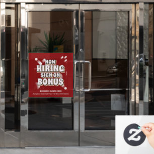 Jobs jetzt Mitarbeiter-Bonus personalisieren Fensteraufkleber