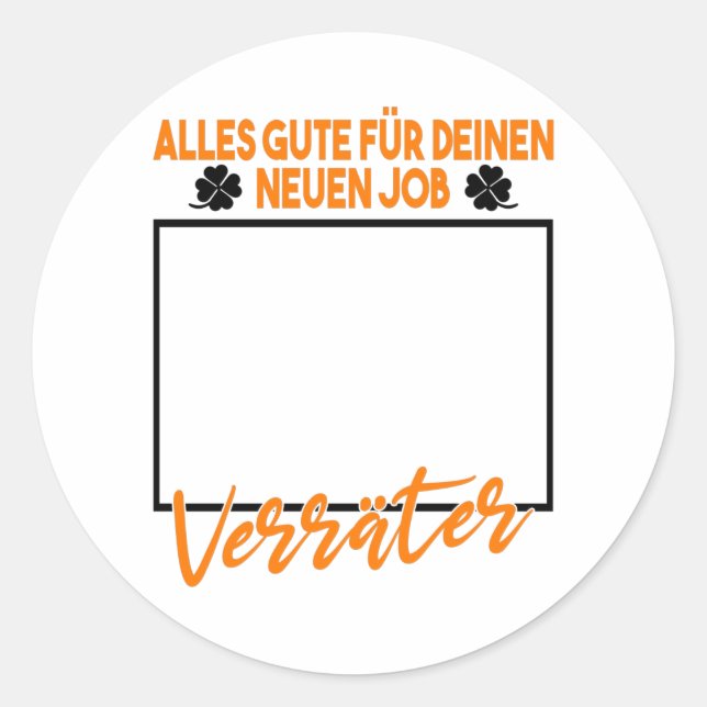 Jobwechsel Abschiedsgeschenk für Kollegen Runder Aufkleber (Vorderseite)