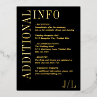 Jocelyn Black Modern Wedding Enclosure Card