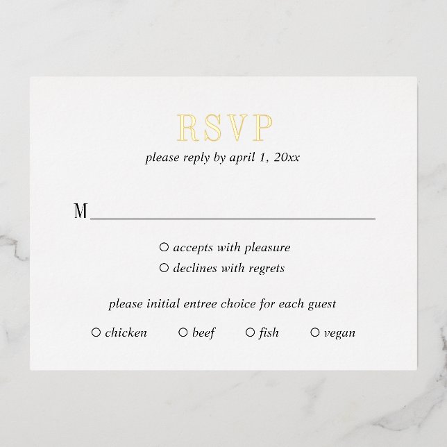 Jocelyn Modern Wedding Carte RSVP (Recto)