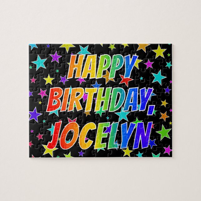 "JOCELYN" Vorname, Spaß "GLÜCKLICHER GEBURTSTAG" (Horizontal)