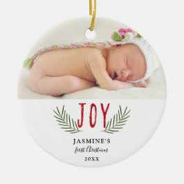 JoChristmas Baby's First Christmas Foto Elegant Keramik Ornament