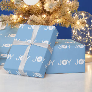JoChristmas Blue Wrapping Paper Geschenkpapier