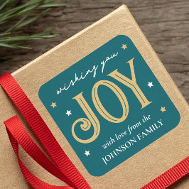 JoChristmas Festive Typografie Individuelle Name A Quadratischer Aufkleber