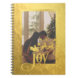 JoChristmas Foto Gold Spiral Notebook Notizblock