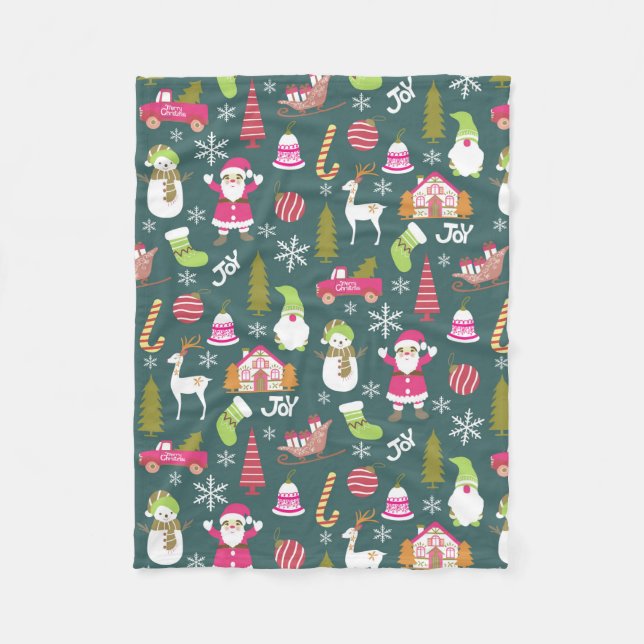 JoChristmas Green Fleecedecke (Vorderseite)