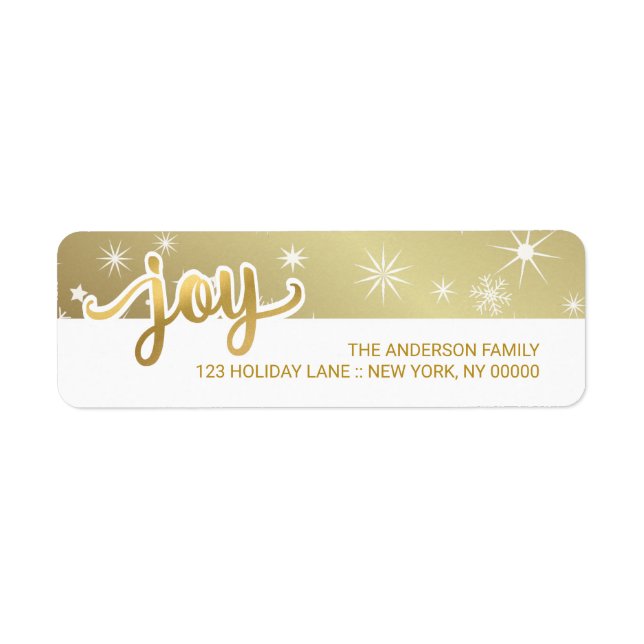 JoChristmas Imitate Gold Foil Hand Script-Adresse (Vorne)