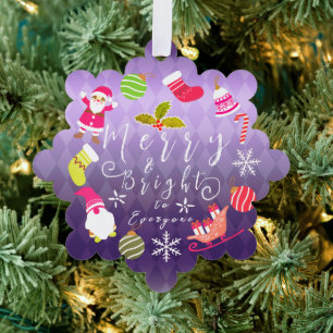 JoChristmas Lila Ornament Karte