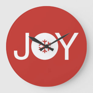 JoChristmas Red Large Clock Große Wanduhr