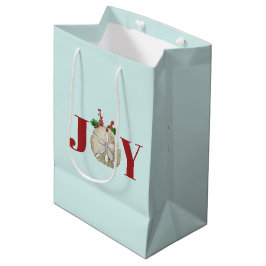 JoChristmas Sand Dollar Holly Berries Küste Mittlere Geschenktüte