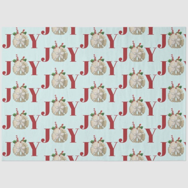 JoChristmas Sand Dollar Holly Berries Küste Seidenpapier (Vorderseite)