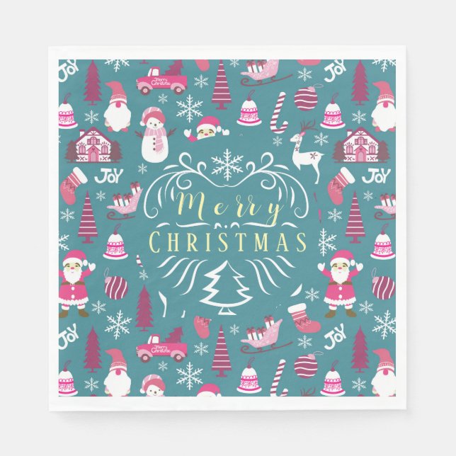 JoChristmas Turquoise Serviette (Vorderseite)