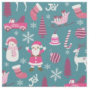 JoChristmas Turquoise Stoff