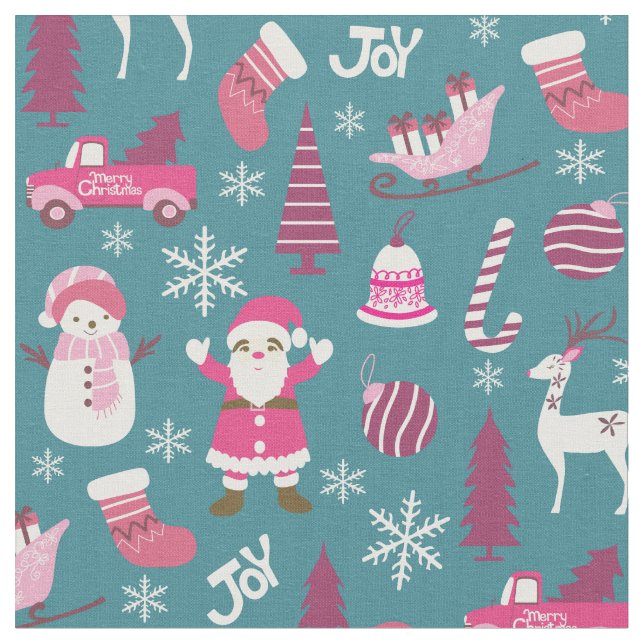 JoChristmas Turquoise Stoff (Nahaufnahme)